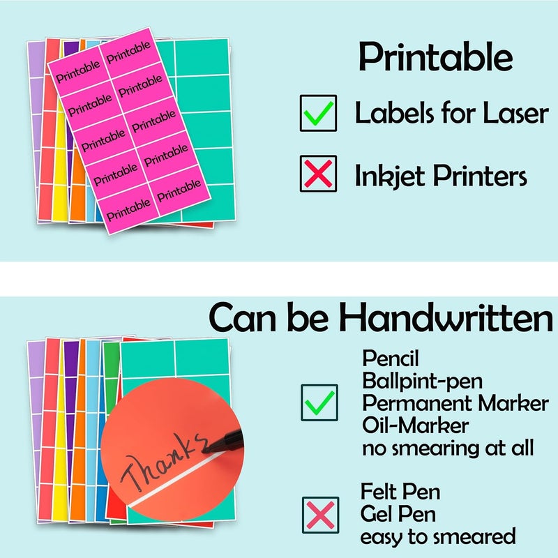YSHIHE Colored Labels Stickers 3 x 2 Inch Rectangular Moving Labels 8 Colors Large Color Coding Labels - 240 Pack - Image 4